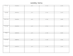 Monthly School Lunch 7 Day Food Menu Template 7 Day Menu