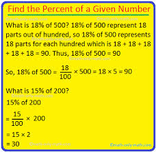 to find the percent of a given number