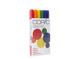 Copic Ciao 6pc Primary Tones Kit Primary Colors 6 Piece Marker Set