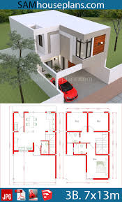 house plans 7x13m with 3 bedrooms