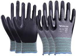 wostar working gloves 3pairs non slip