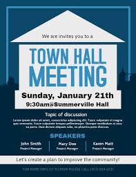 Town Hall Meeting And Discussion Forum Poster Flyer Design
