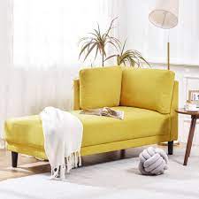 yellow chaise lounge chairs indoor