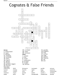 cognates false friends crossword