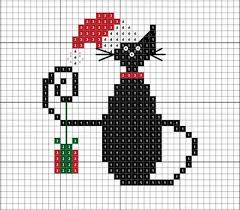 Christmas Cat Cross Stitch Cross Stitch Patterns Xmas