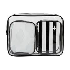piece cosmetic bag set clear print