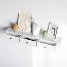 White Wall Mounted Floating Shelf With