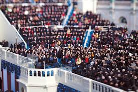 The photos show the 2009 event far outstripped the number of people who attended trump's inauguration. In Second Inaugural Address Can President Obama Reassure A Worried Public