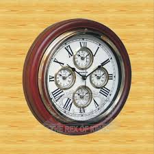 World Time Zone Brass Wall Clock
