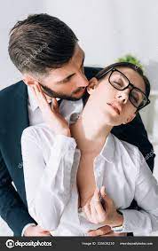 Businessman Kissing Attractive Secretary Big Breast Office Stock Photo by  ©HayDmitriy 335636230