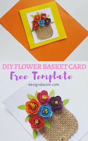 diy flower basket card design dazzle