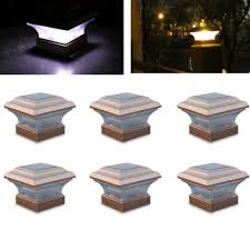 6 Pack Copper Solar Post Lamps Outdoor