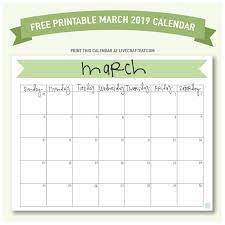 Perfect for home or office prints as 8 5 x 11 or less. March 2019 Calendar Free Printable Live Craft Eat