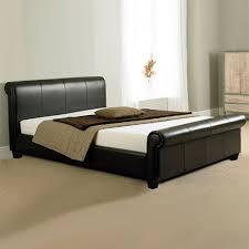 tuscany modern leather sleigh bed