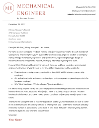 mechanical engineer cover letter