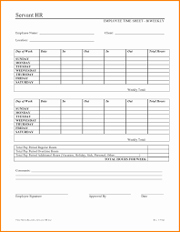 Free Printable Weekly Employee Time Sheets Bi Timesheet For