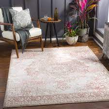 pale pink indoor abstract area rug