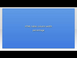 html table column width percene