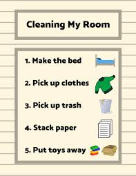 Cleaning My Room Chore Chart Task Analysis Visual