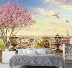 Spring Romantic Paris Blooming Tree