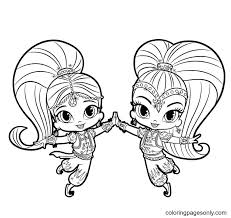 Each printable highlights a word that starts. The Shimmer And Shine Twins Coloring Pages Shimmer And Shine Coloring Pages Coloring Pages For Kids And Adults