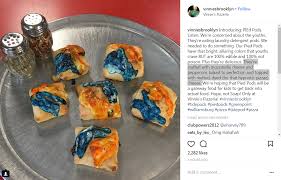 But i can't imagine how (a) a person could taste one of these laundry pods and not immediately vomit, and (b) the plastic on the pods wasn't a dead giveaway that. Pizza Place Introduces Delicious Looking Calzone Tide Pods