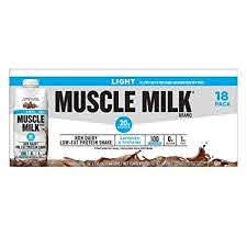 Amazon Com Muscle Milk Light Ready To Drink Shake Chocolate 11 Ounce Cartons Pack Of 18 Grocery Gourmet Food