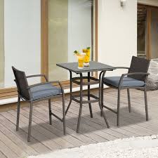 Pe Rattan Wicker Bar Table