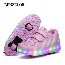 2020 Sneakers Roller Shoes With Two Wheels Wheelys Led Shoes Kids Girls Children Boys Light Up Luminous Glowing Illuminated Sneakers Aliexpress