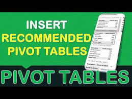 recommended pivot tables in excel