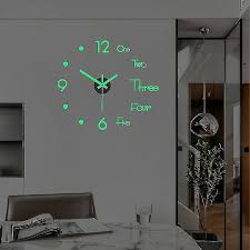 3d Wall Clock Luminous Frameless Wall