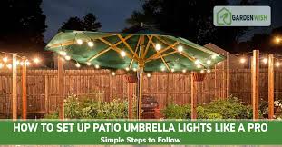how to set up patio umbrella lights