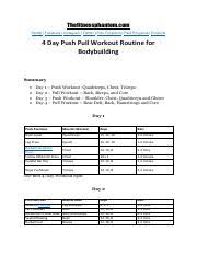 4 day push pull workout routine pdf pdf