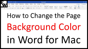 page background color in word for mac