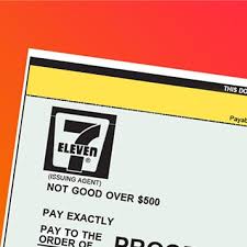 An international money order is printed out with only the dollar amount filled in, and all other fields are left blank. Financial Services For Customers Businesses 7 Eleven