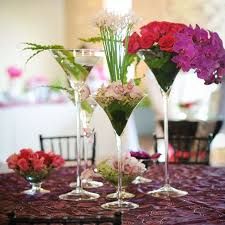 Tall Martini Glass Vase Wedding Table