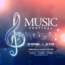 Music Festival Invitation Design With Notes Vector Free Download