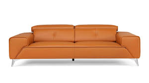Leather Loveseat Orange Zuri Furniture