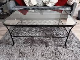 Vintage Coffee Table With Glass Top For