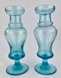 Antique Turquoise Blue Glass Hyacinth