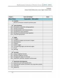 Mathematics Scheme Of Work Form 3 St