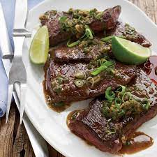 pan seared skirt steak with anchovies