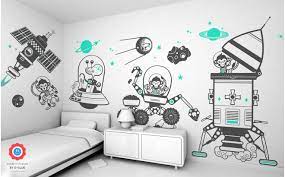 E Glue Kids Wall Decals For Outer Space