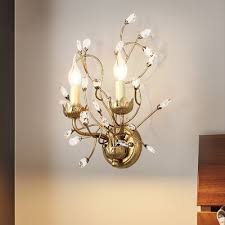 clear crystal branch flush wall sconce
