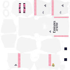 The iconic white color is combined with spring pink shades, which appear on the three side strips and the back of the neck. Dls 20 Real Madrid Kit 20 21 Home Real Madrid Kit Real Madrid Madrid