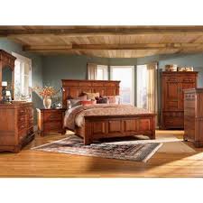 This bedroom set is made of walnut with mahogany panels. A America Kalispell Mantel Bedroom Set In Rustic Mahogany Code Univ20 For 20 Off