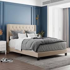 Upholstered Platform Bed With Classic