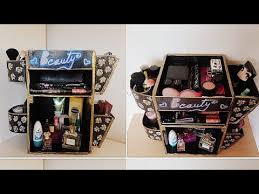 make makeup organizer from cardboard