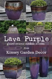purple glazed ceramic outdoor planter
