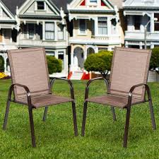 Sunrinx Brown Patio Chairs Outdoor
